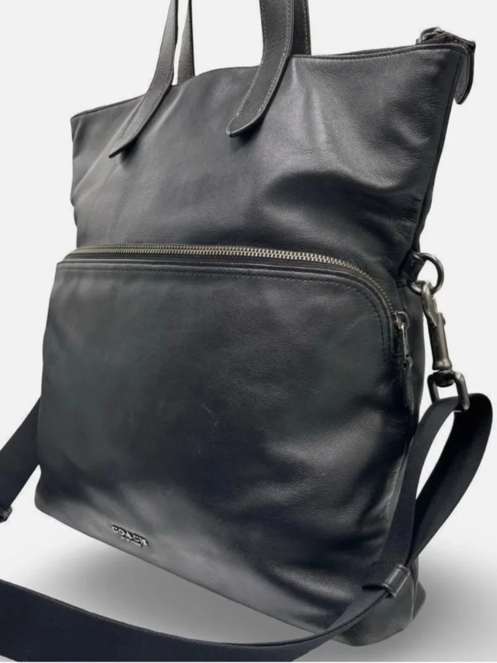 Authentic COACH Graham Leather Laptop Crossbody Shoulder Bag Black